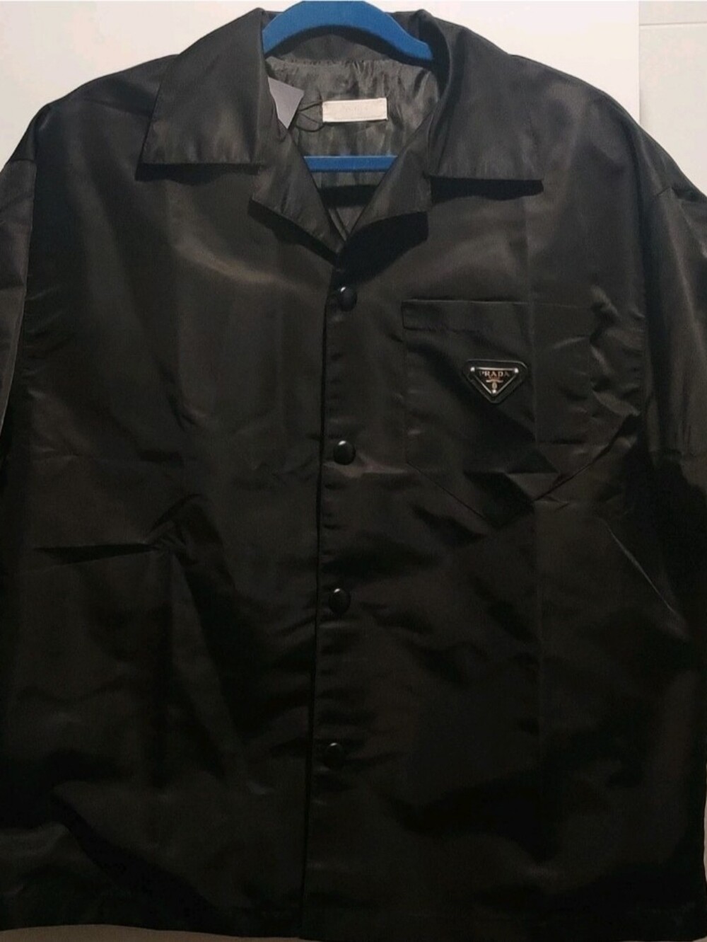 Prada Authentic Black Re-Nylon Mens M PRADA Short Sleeve Shirt New